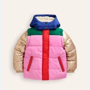 BODEN - multicolor metallic Colorful Kids Puffer Jacket 13-14